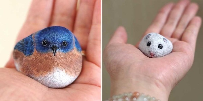 Japanischer Künstler verwandelt Steine in süße Tiere