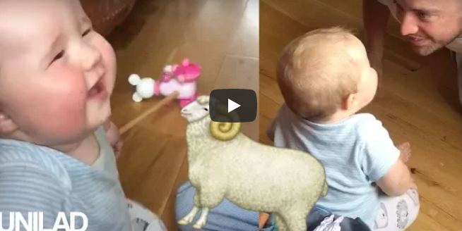 Er möchte sein Baby zum Lachen bringen – doch dieses lacht plötzlich wie ein Schaf