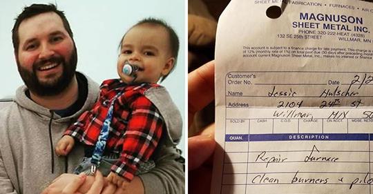 Die Notiz, die der Heizungsmechaniker über das Neugeborene nach einem Notruf auf dem Beleg hinterlässt, erschüttert Vater