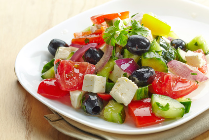Gurke-Tomate-Salat mit Feta