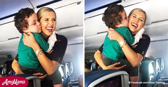 5 Jähriger mit Autismus konnte sich auf Flug nicht beruhigen, bis süße Flugbegleiterin kam