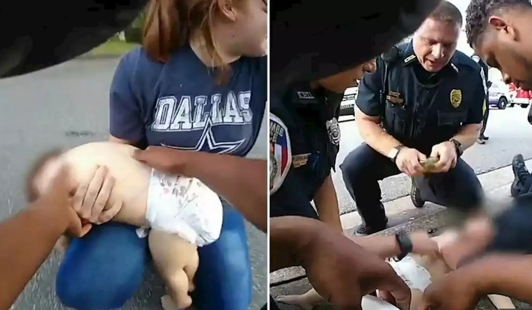 Zur richtigen Zeit am richtigen Ort: Polizisten retten einem Baby in letzter Sekunde das Leben 