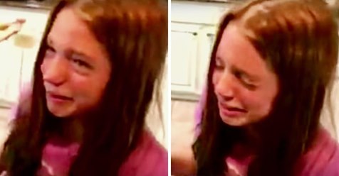 Eltern bringen ein neu adoptiertes Baby-Schwesterchen nach Hause und die Tochter vergießt Tränen