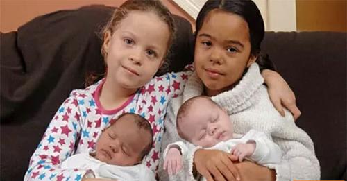 Mutter bringt schwarze und weiße Zwillinge zur Welt und erlebt sieben Jahre später eine noch größere Überraschung