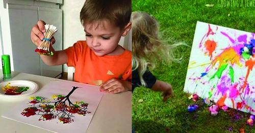 ,'Kreativ mit den Kindern beschäftigt ein!’' 11 sehr schöne Ideen zum Zeichnen und Malen mit alltäglichen Gegenständen!