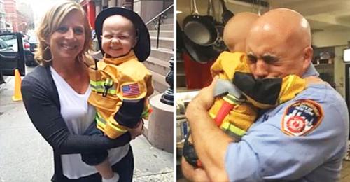 Totkranker 3 Jähriger trifft vor dem Tod seine Helden von der Feuerwehr.