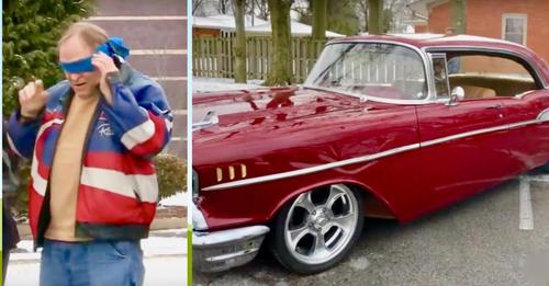 Ein Enkel restauriert den Chevy Bel Air seines Großvaters von 1957, um ihn zu überraschen, und verkauft sein eigenes Auto, um es zu finanzieren